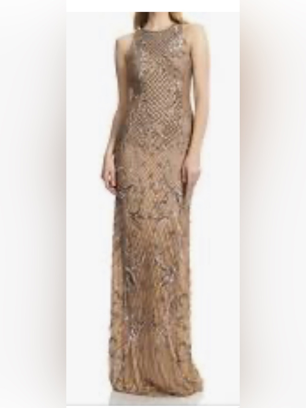 Theia Sleeveless Jewelneck fitted Tulle Gown Size 2